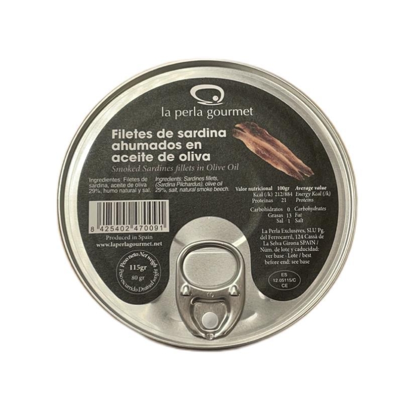 Filets de sardines fumades en oli oliva La Perla Gourmet